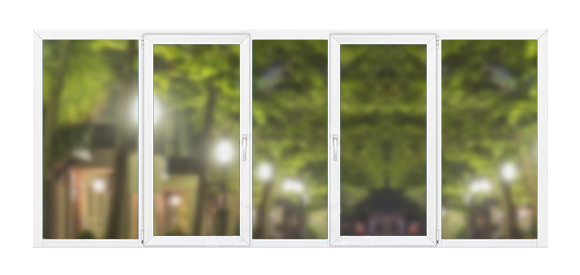 Пятистворчатая балконная рама алюминий 3450×1400 AGS Пятистворчатая балконная рама алюминий 3450×1400 AGS